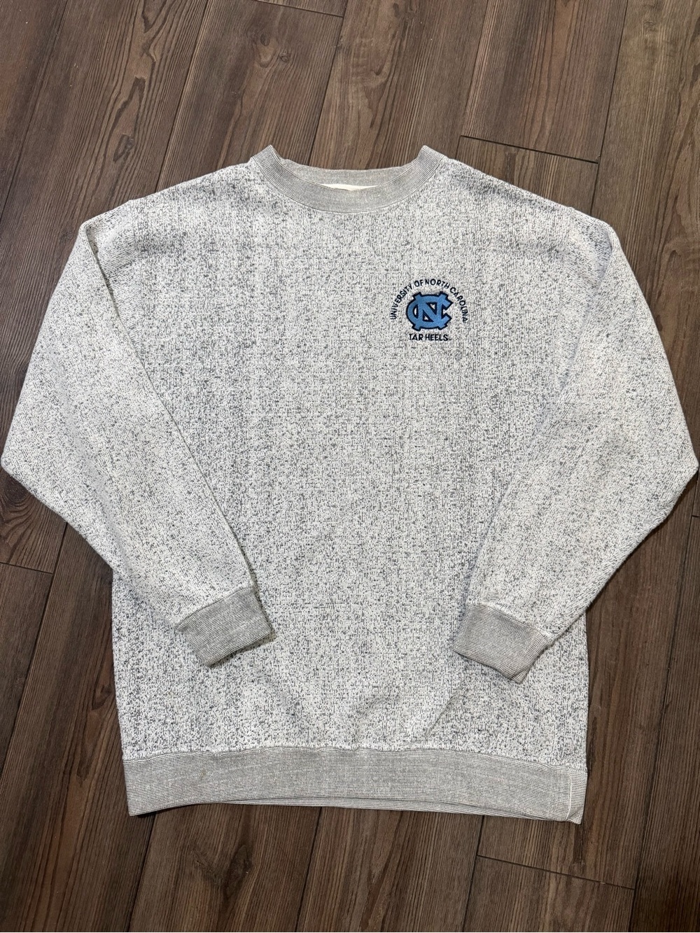 Vintage UNC Tar Heels Crewneck Sweatshirt Gray Speckled Champs Medium